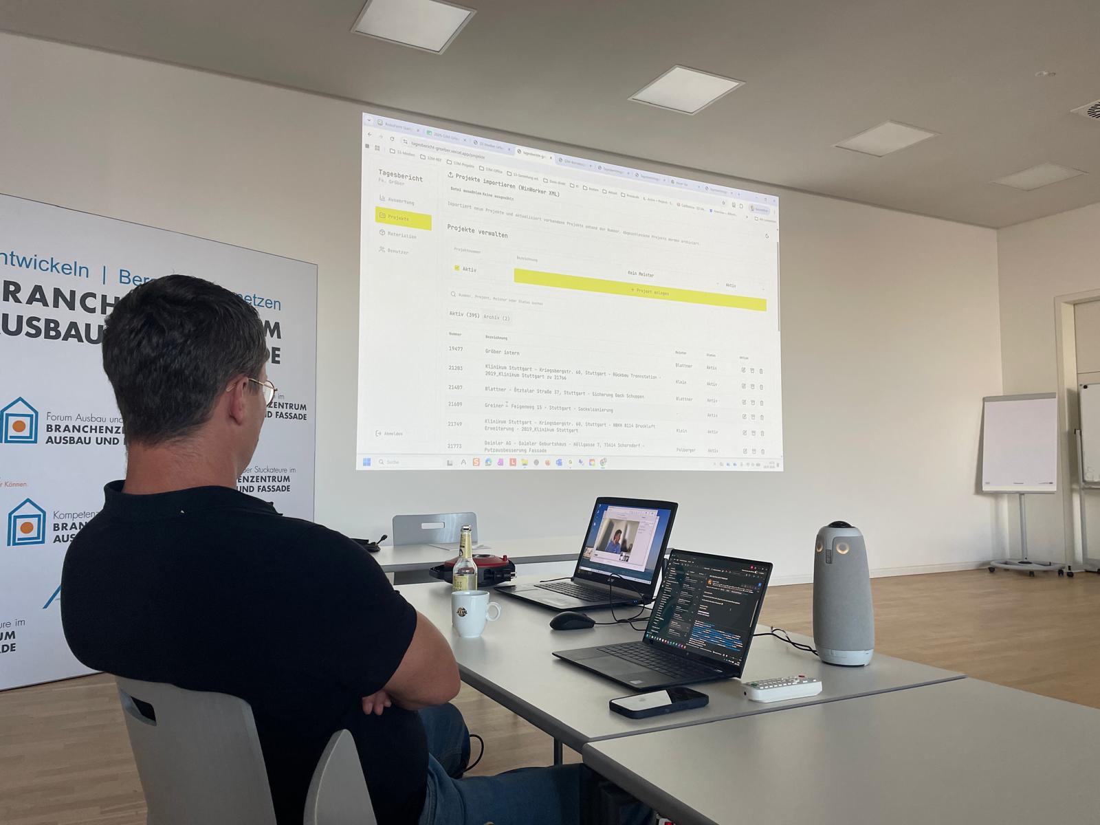 Vorstellung einer entwickelten Anwendung beim Abschlussworkshop